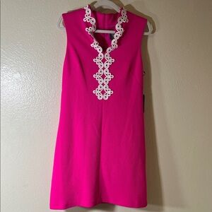 Vince Camuto Fuchsia Dress with White Detailing size 10